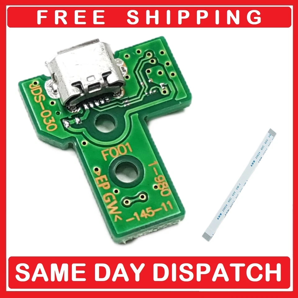 (JDS-030) PS4 Controller Micro USB Charging Port Board + RIBBON CABLE