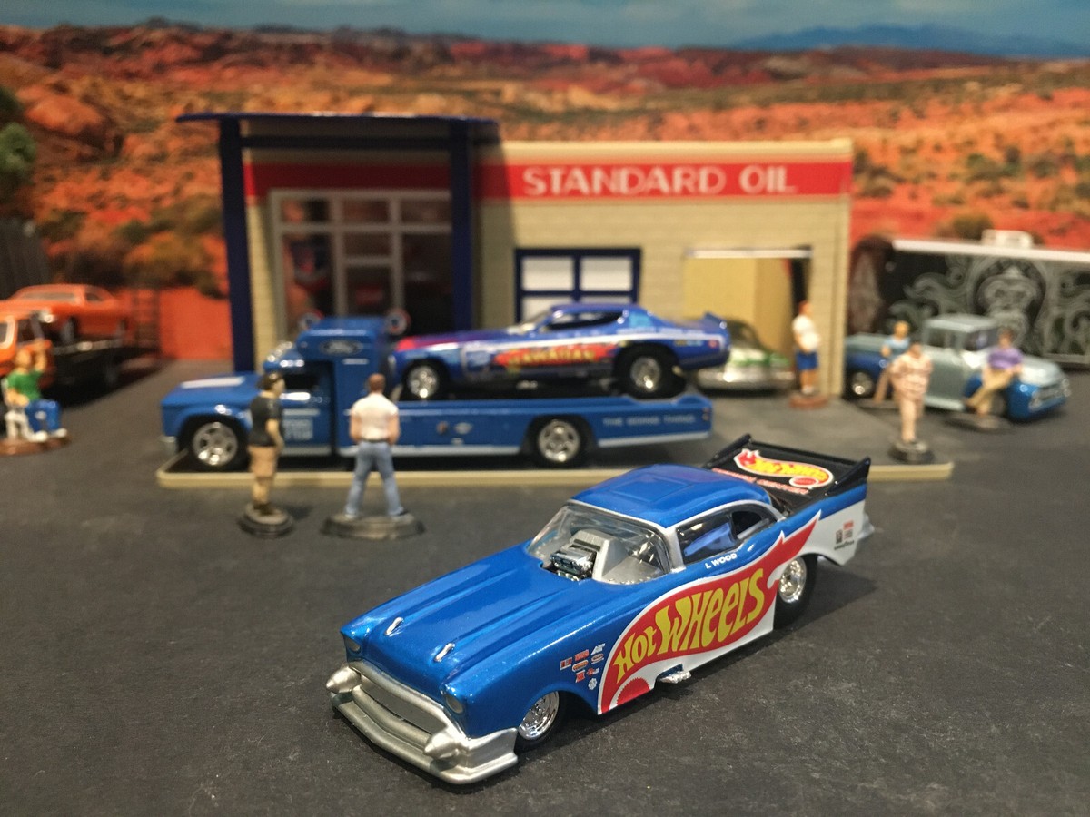 1:64 Hot Wheels Limited Ed 1957 57 Chevy Funny Car Blue w/ HW