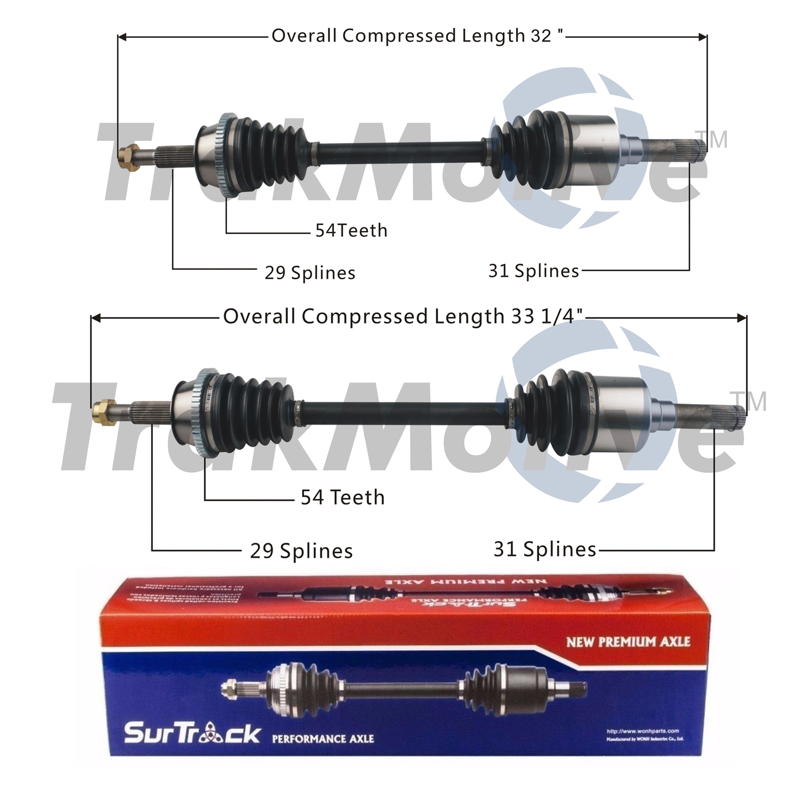 SurTrack Pair Set of 2 Rear CV Axle Shafts For Ford Explorer Sport Trac ...