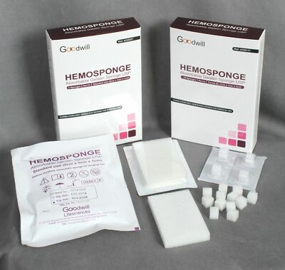 10 Pack of Dental Hemosponge Absorbable Gelatin USP Sterile 32 Sponge 10x10x10mm