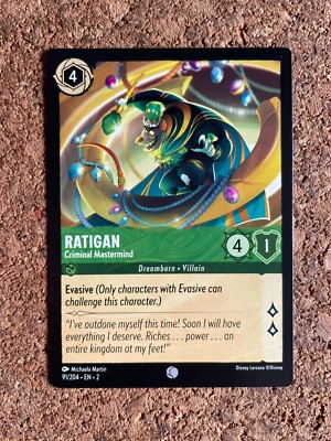 Disney Lorcana Ratigan Criminal Mastermind Non-Foil 91/204
