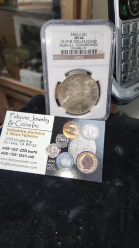 1883 O OLATHE DOLLAR HOARD from U.S. TREASURY BAGS NGC MS 64