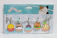 Brand-New Squishmallows Food Themed Charm Bracelet with 5 Interchangeable Charms