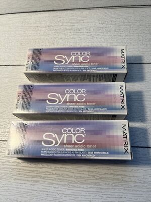 Matrix Color Sync Sheer Acidic Hair Toner *LOT Of 3 Tubes* Clear Transparent