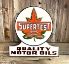 Supertest Canada Motor Oils Large 15" Embossed Metal Steel Sign Vintage New