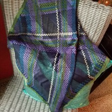 ANNE KLEIN  100 Silk Scarf  21" square  Beautiful GEOMETRIC pattern