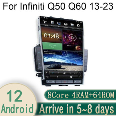 13.6'' Android Navigation Car Gps Stereo Tesla Style Carplay For Infiniti Q50 Q60