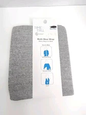 Time & True Multi-Wear Wrap Shaw Scarf One Size Fits Most - Gray 