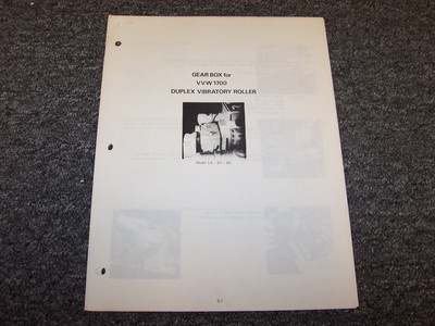 Case 1.4-61-00 Gearbox Disassembly Service Repair Manual for VVW1700 Roller