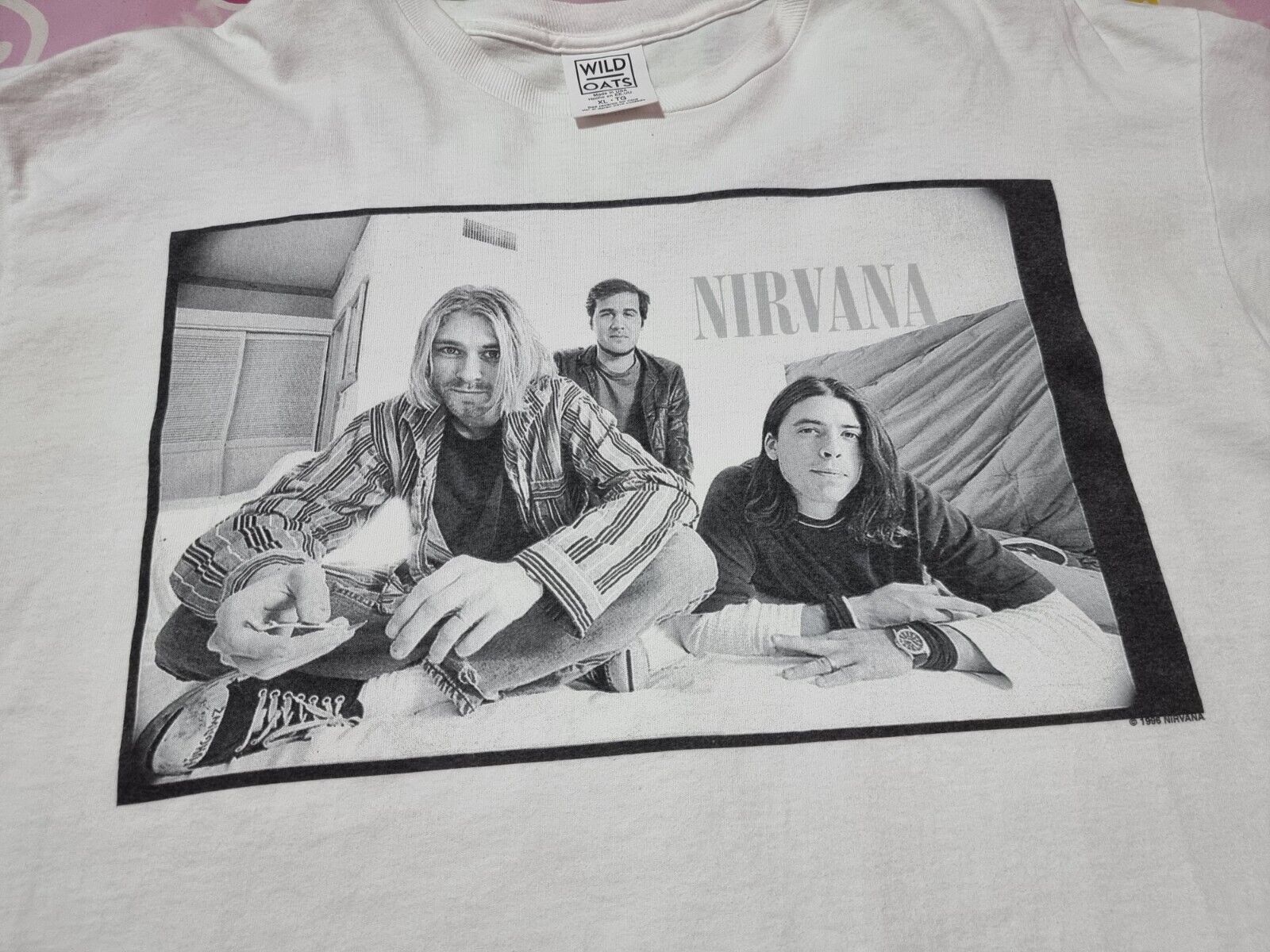 Rare Vintage 90's NIRVANA Band T-shirt WILD OATS Tag Size XL
