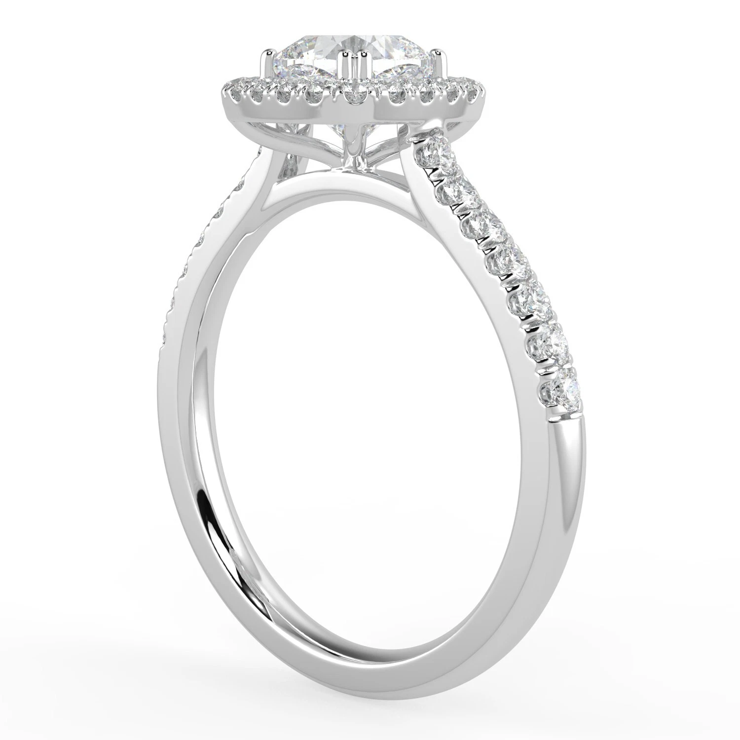 IGI Certified 3.0 Carat F/VS 14k Gold Cushion Cut Lab Grown Diamond Ring image-2