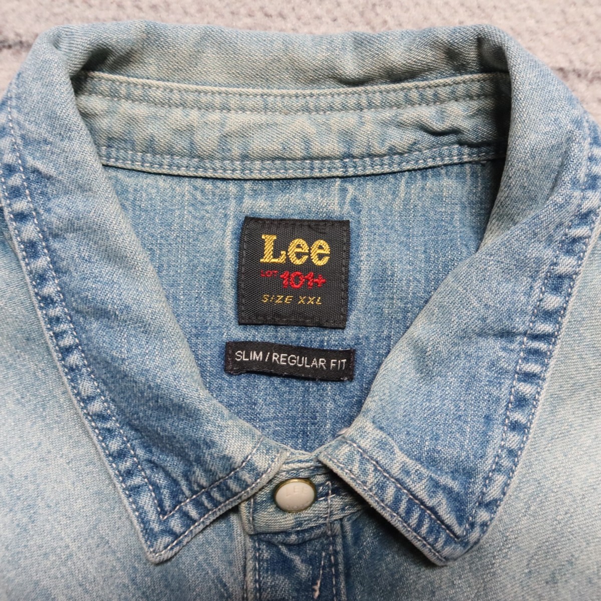 LEE Rider 101+ Sawtooth Western Denim Shirt Japan Union Made LEE Rider 101+ Sawtooth Western Denim Shirt Japan Union Made
