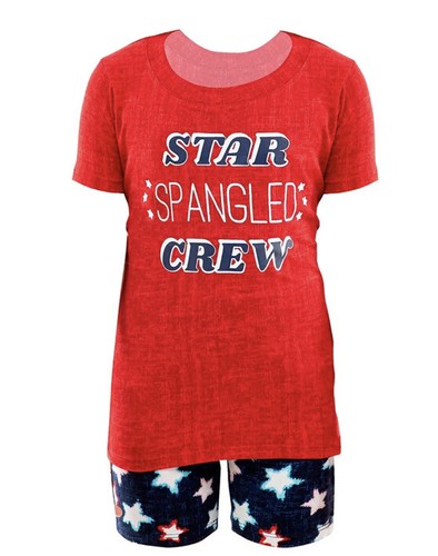 NEW Patriotic Kids Boy Or Girl Summer 2-Pc Pajama Set Kids Size 8 - Picture 3 of 3