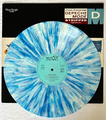 DEPECHE MODE -Stripped- Extremely Rare German Blue Marbled Vinyl 12 
