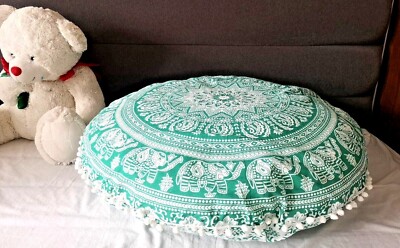Baumwolle Große 32'' Runde Bodenkissen Indisches Mandala Meditationskissen Bezug