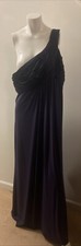 David’s Bridal Deep Violet One Shoulder Asym Slv Dress Size 20