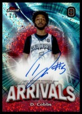 2023-24 Topps Finest OTE Blue Red Speckle Refractor D. Cobbs Auto 2/5 #FAA-DC