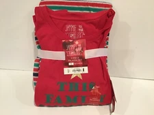 Jammies for your Families NEW Womens 2 piece PJ This Family Loves Christmas 