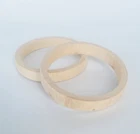 Wooden Flat Bangles, Set of 2, Height 1 cm, - Decoupage / Unpainted