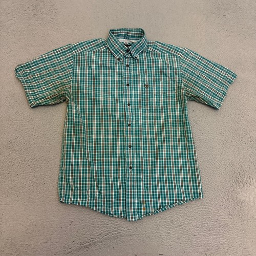 Ariat Pro Series Shirt Mens Size Medium Plaid Short Sleeve Button Up *STAINS