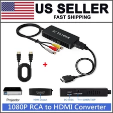 RCA to HDMI Converter, Analog Composite to HDMI Adapter Compatible VCR,DVD,VHS