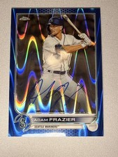 2022 Topps Chrome - Chrome Autographs Adam Frazier #CVA-AF Blue RayWave SP