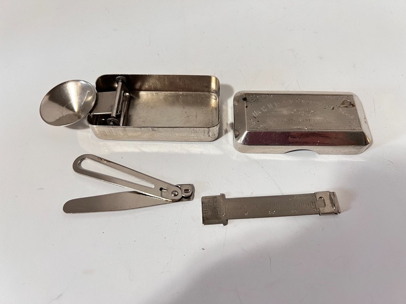 ANTIQUE POCKET SIZE DR. C F FITCH'S PRESCRIPTION SCALE PHARMACY
