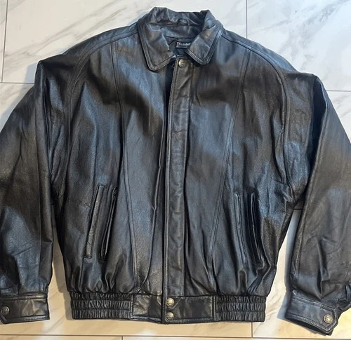 Vintage Wilsons Leather Bomber Jacket Men's M Black Thinsulate Insulated - product listing photo