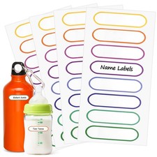 Waterproof Name Labels for Kids Child - Self-Laminating,Dishwasher Safe Name ...