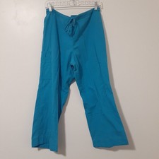 SB Scrubs Scrub Pants Size Medium Regular Teal Drawstring Cargo