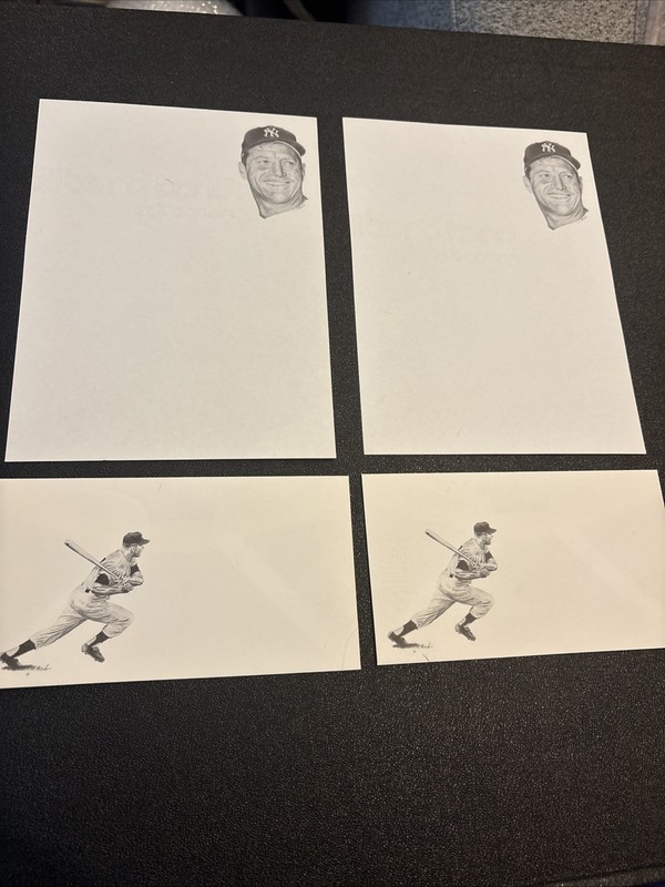 SELDOM SEEN 1970’s BASEBALL MICKEY MANTLE~LOT OF 2 STATIONEY SETS~JERRY HERSH