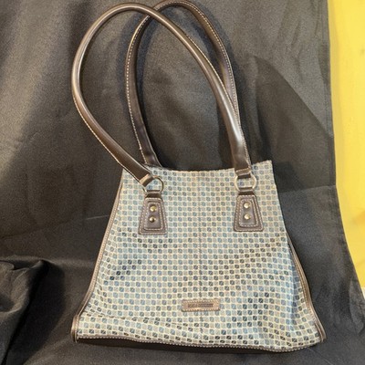 Nine & Co. Triangle Shape Shoulder Bag Purse Handbag Small Square Patterns EUC