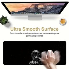 40 90cmLarge Black Glossy Gaming Mouse Pad with Cute Cartoon Design - Non-Slip R