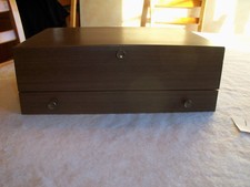 2 TIER ANTI TARNISH SILVERWARE FLATWARE EMPTY STORAGE WOOD BOX CHEST WITH DRAWER 2 TIER ANTI TARNISH SILVERWARE FLATWARE EMPTY STORAGE WOOD BOX CHEST WITH DRAWER - Image 1