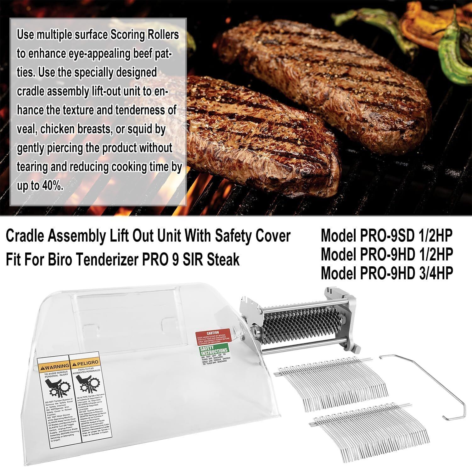 BIRO TENDERIZER Cradle Assembly Lift Out Unit for PRO 9 SIR Steak TA3130 W/Cover