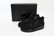 Nike Air Jordan 4 Retro Black Cat Triple Black Men  s Basketball Sneakers New
