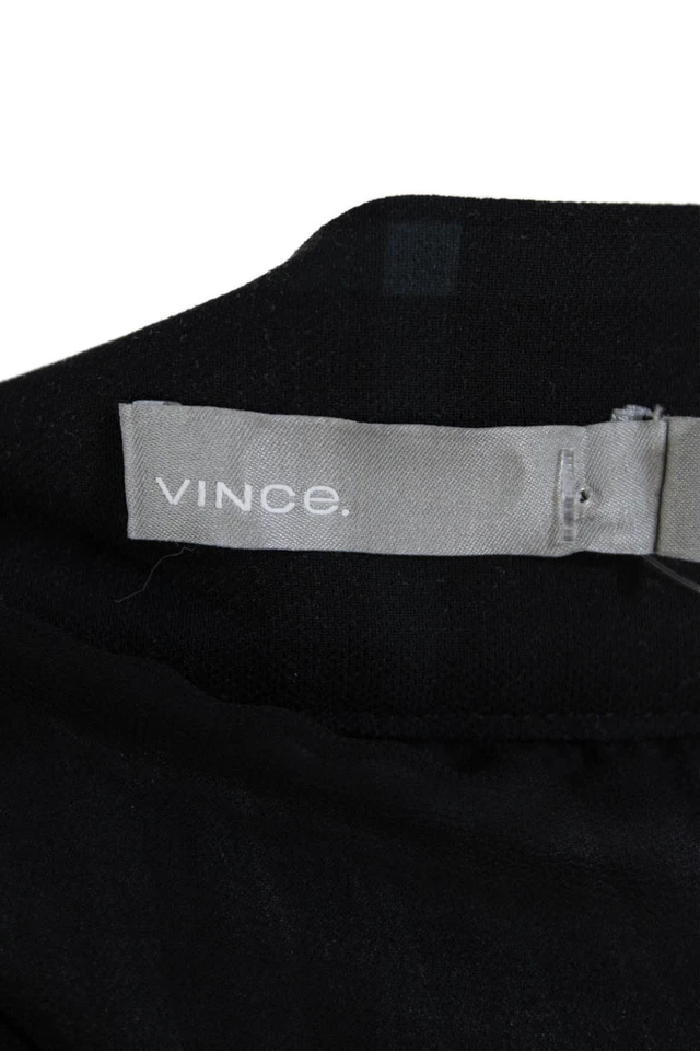 Falda midi para mujer Vince cierre de gancho plisada acampanada sin forro negra talla 6 Foto 4 de 4