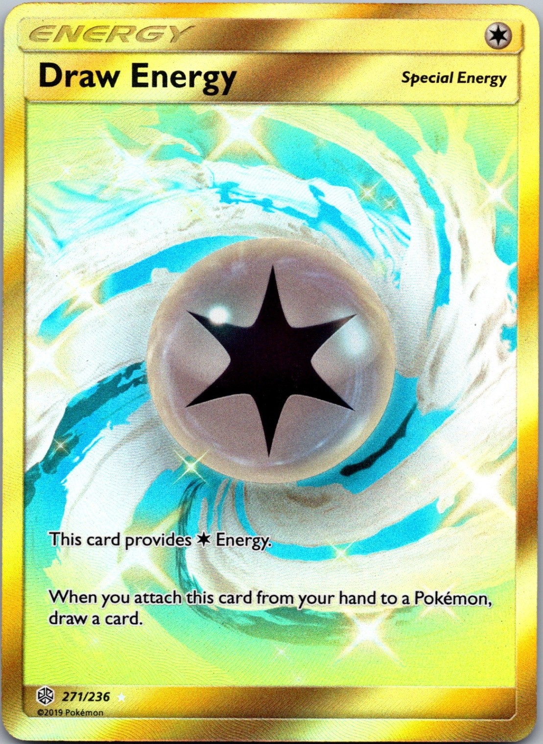 Draw Energy (Secret) Secret Rare SM - Cosmic Eclipse 271/236 NM