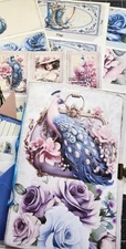 Junk Journal Booklet Gift Set "VICTORIAN PEACOCK" Packaged, Ready To Gift!