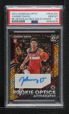 2022-23 Donruss Optic Choice Black Gold Prizm 7/8 Johnny Davis PSA 10 Auto 1o2