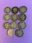 Lot of (11) Silver Barber Quarters  LOT  FK-14