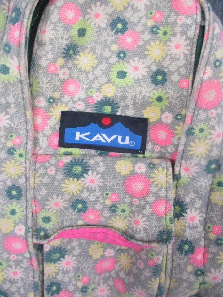Bolso Bandolera KAVU Cuerda Mujer Talla Única Gris Rosa Floral Mochila Foto 2 de 4