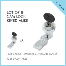 Lot of 8 Cam lock Keyed alike Cabinet Mailbox Cupboard Panels  063.1.1.01.42