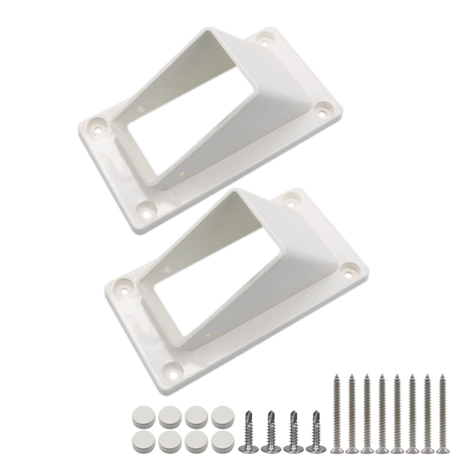 2PCS 2x3.5 Inch Stair Rail Handrail Vinyl Bracket Kit for Vinyl Fence Installation