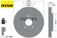 2X Bremsscheibe Textar 92280103 2 Bremsscheiben Vorderachse Vorne FüR Nissan