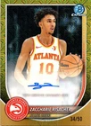 2025-26 Bowman #BCA-ZR Zaccharie Risacher Chrome Autographs Gold Geometric #/50