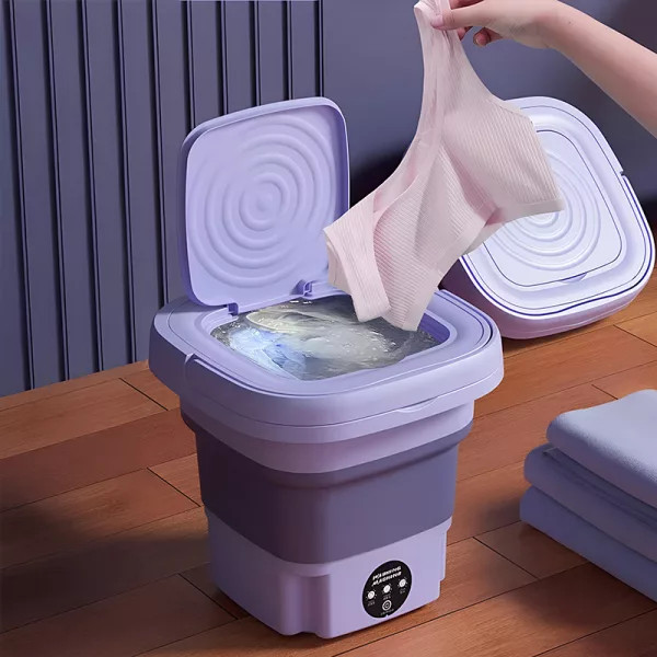 Machine à laver portable pliable de 8 Litres compacte pour le linge délicat
