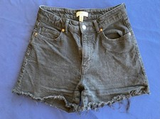 H  M Black Denim Shorts Womens size 6