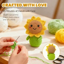 Cute Sunflower Gift for Women – Crochet “You're Amazing” Sun Flower, Funny