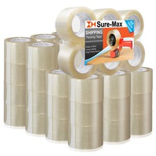 48 Rolls 3" Extra-Wide Clear Shipping Packing Moving Tape 110 yds/330' ea - 2mil